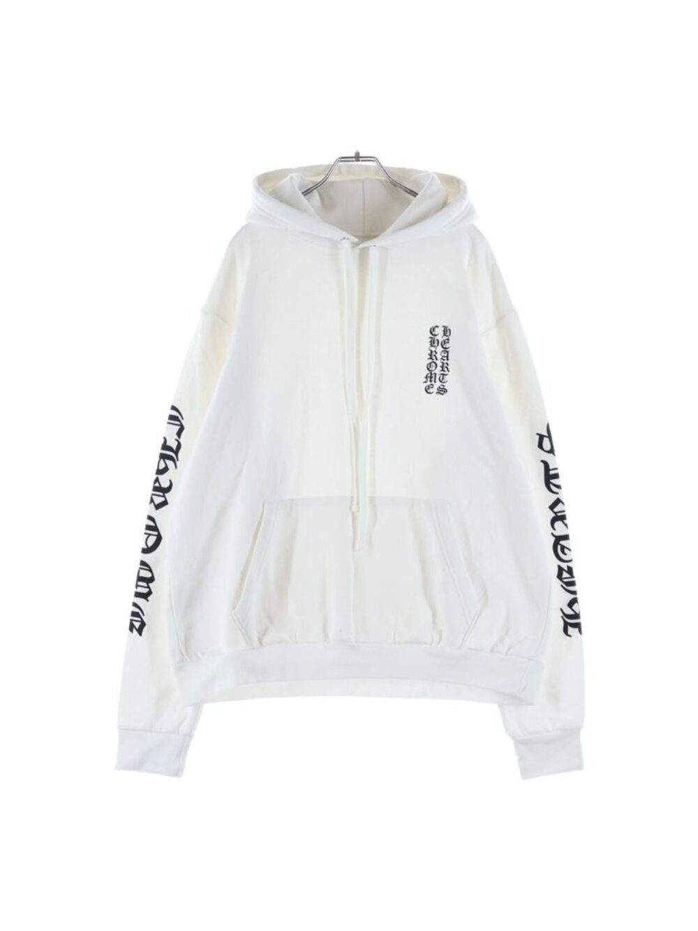 Chrome Hearts Vertical Arm Logo Hoodie White